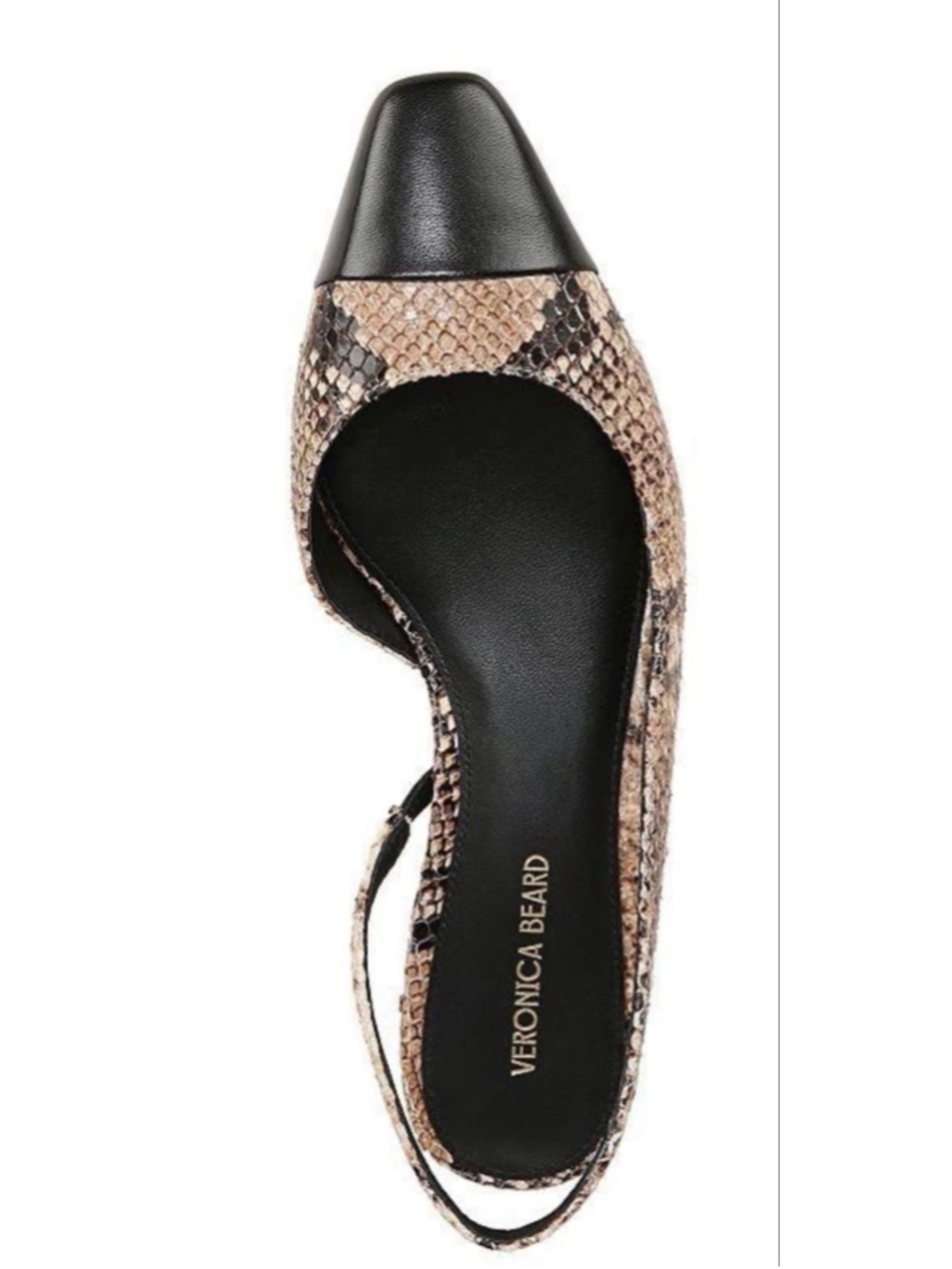 New Veronica Beard Cecile Slingback Pumps 7.5 Beige Black - Picture 2 of 8